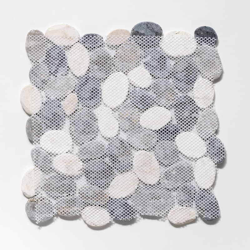 Coin Marble 11 in. x 11 in. Marble Mesh-Mounted Mosaic Wall and Floor Tile