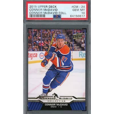 Connor McDavid 2015 Upper Deck Hockey Rookie Card RC #CM-24 Graded PSA 10 - 8'6" x 11'6"
