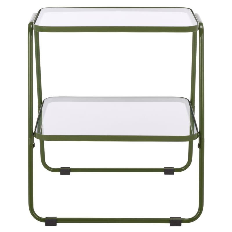 SAFAVIEH Home Zunia 2-Tier Accent Table - 17"W x 15"D x 19"H - Green