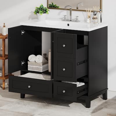36 Inch Modern Bathroom Vanity with USB Charging