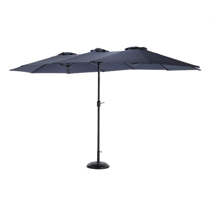 Topcraft 14.8ft Metal Rectangular Double Sided Outdoor Market Umbrella