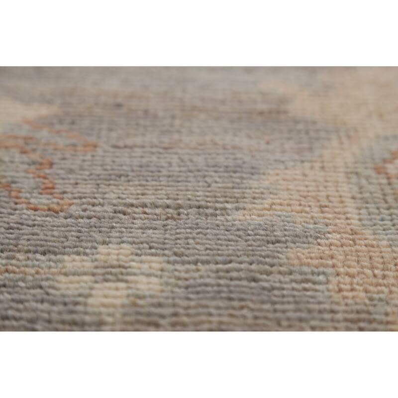 Hand Knotted Oriental 100% Wool Carpet Transitional All-Over Greys & Charcoal Oushak Area Rug - 11' 11'' X 9' 3''