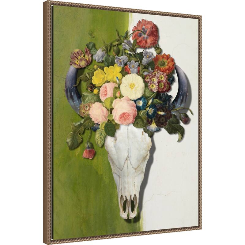 Summer Skull by Marja van den (23 x 30 in.), Framed Canvas Wall Art Print