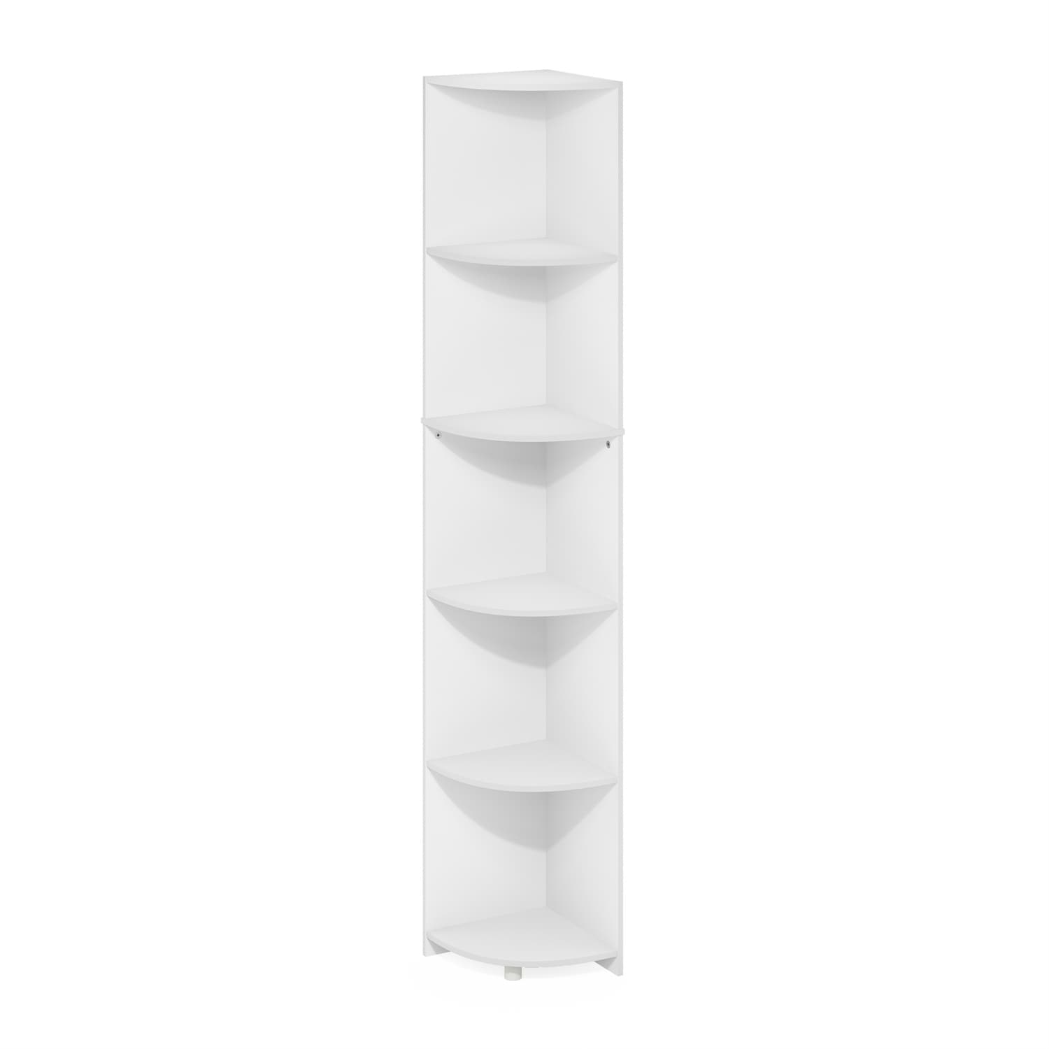 70.87 in. Tall White Wood 5-Shelf Bookcase