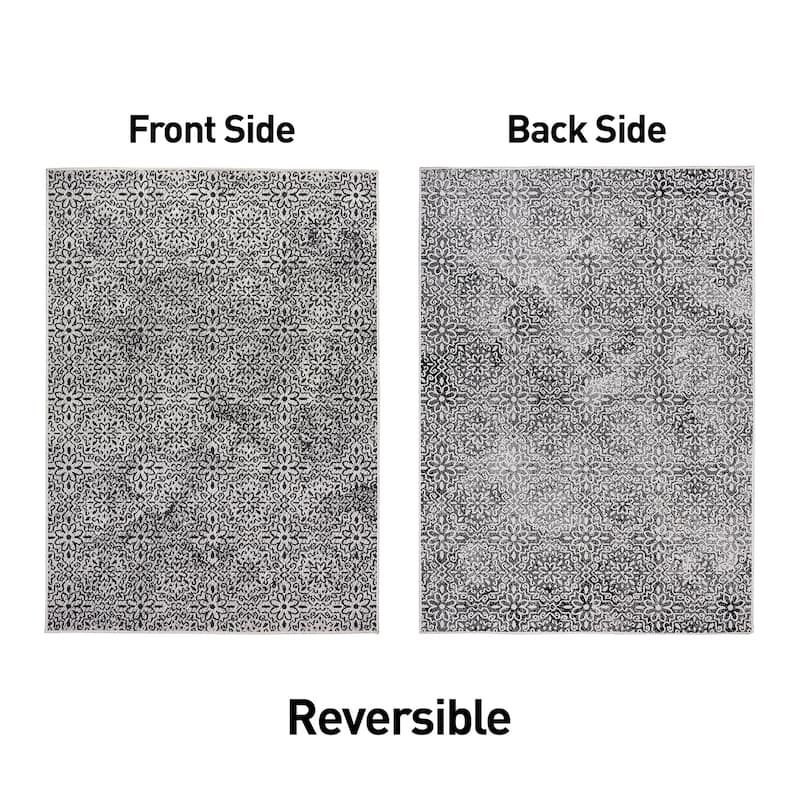World Rug Gallery Contemporary Flowers Indoor/Outdoor Area Rug