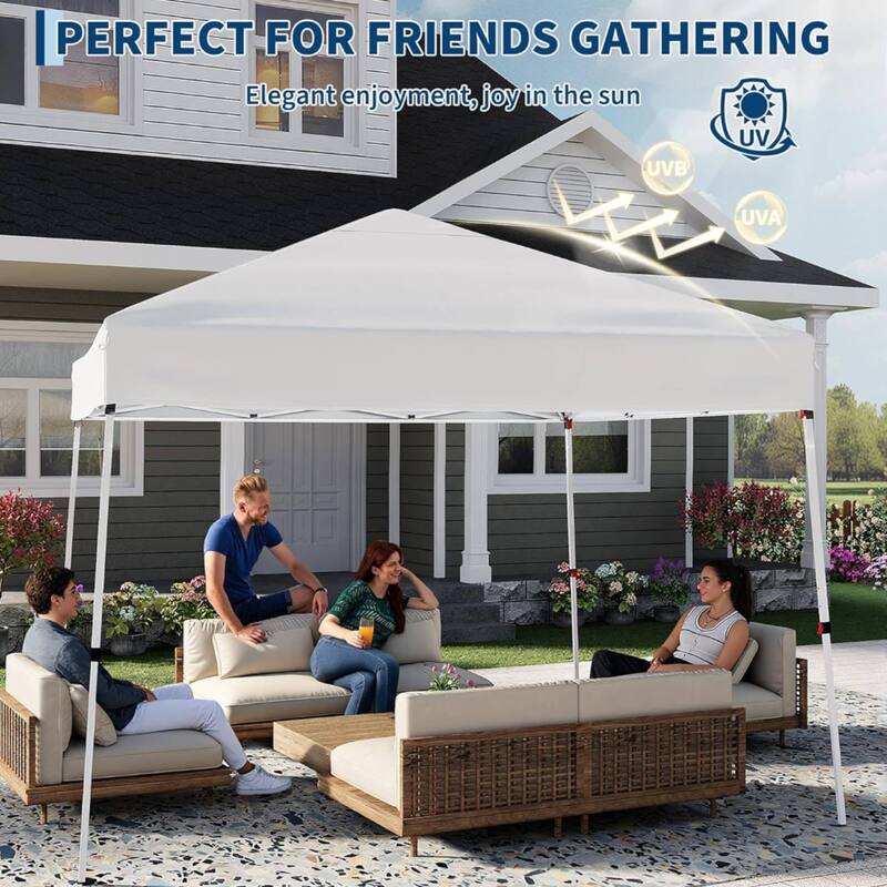 10x10FT Outdoor Portable Pop Up Tent Canopy with Carry Bag for Camping, Patio Deck Garden Beach