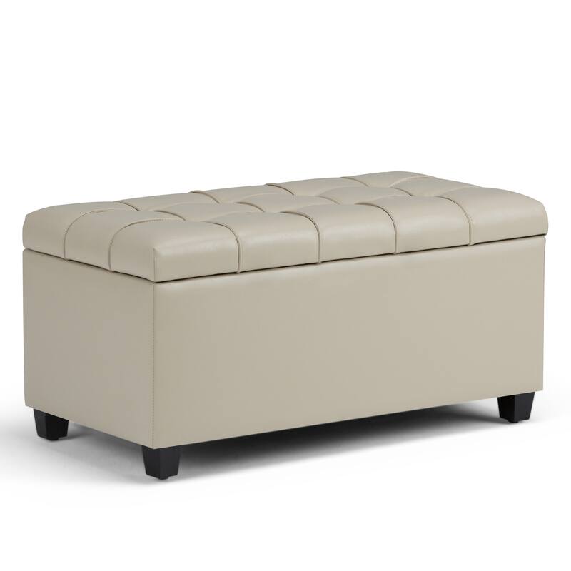 WYNDENHALL Marlowe 34 inch Wide Transitional Rectangle Storage Ottoman