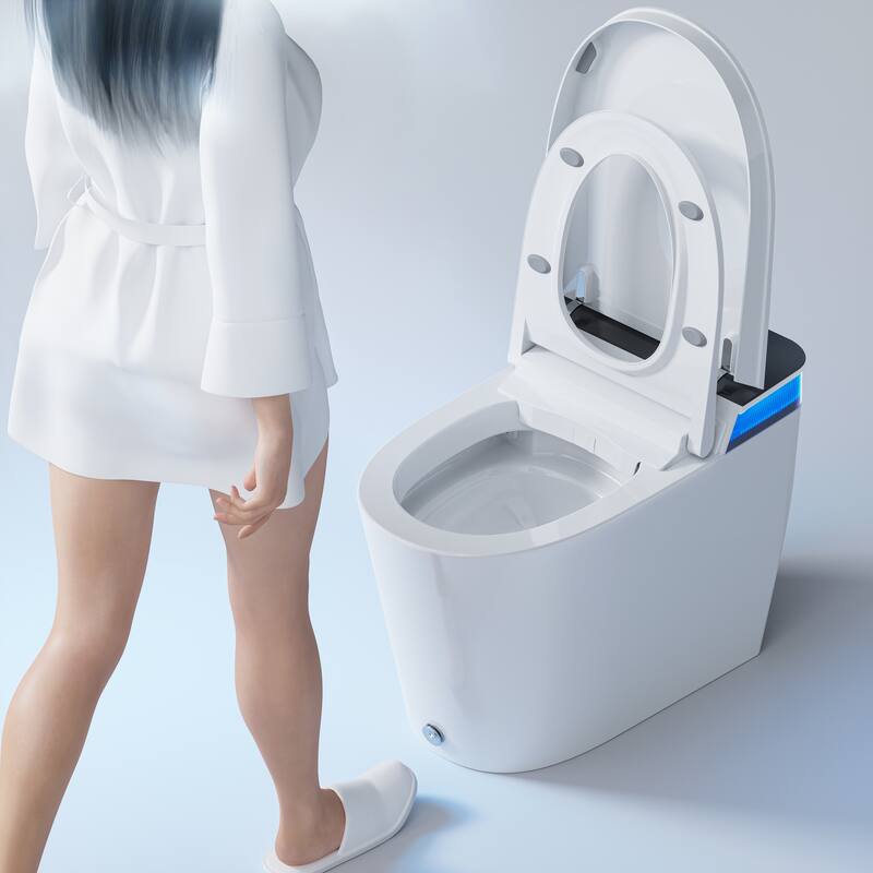 HOROW ADA Height Elongated Smart Bidet Toilet in White with Water Tank Pump Auto Open Close Deodorization
