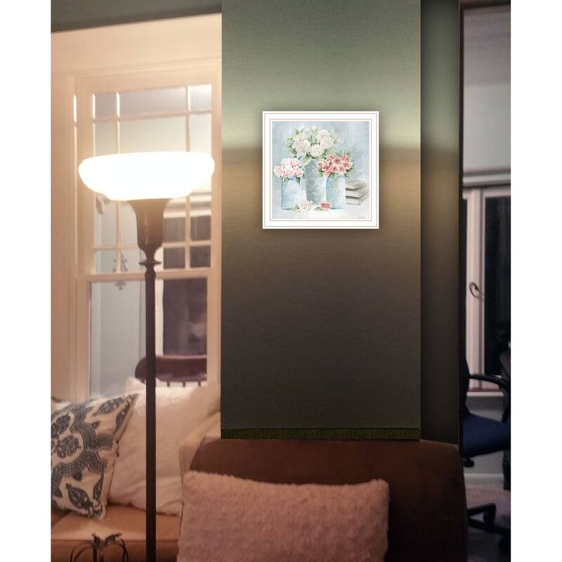 TrendyDecor4U Contemporary "Pastel Peonies Pretties" Framed Print Wall Art