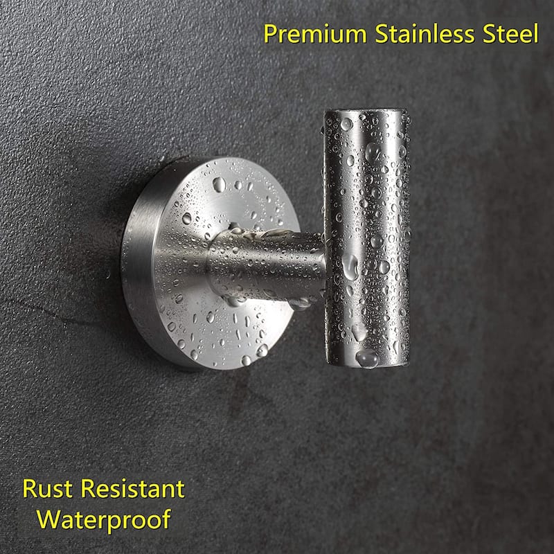 6-Pack Bathroom Robe and Towel Hook in Stainless Steel