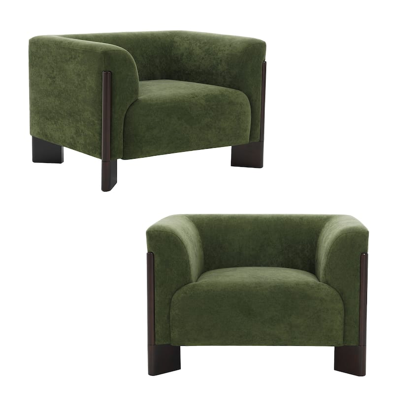 3-Piece Chenille Living Room Set with Loveseat and Accent Chairs