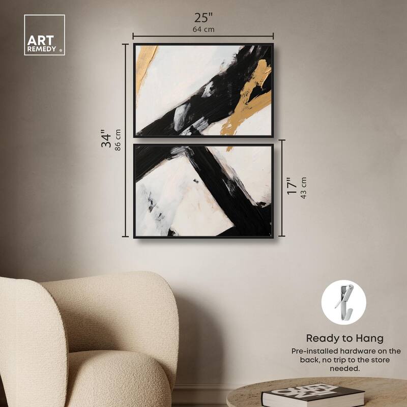 Weight of Black I Canvas Set of 2 by Art Remedy