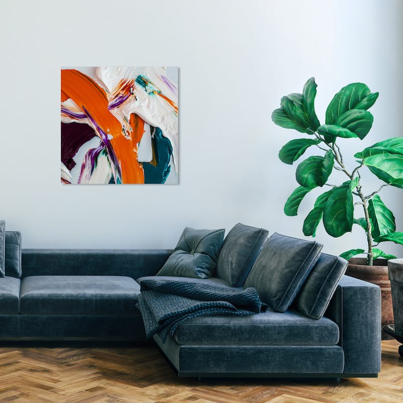 Wynwood Studio Abstract Creamy Orange White and Modern & Contemporary Wall Art Canvas Print - 30 x 30