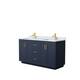Option Dark Blue, Gold Trim, White Carrara Marble Top