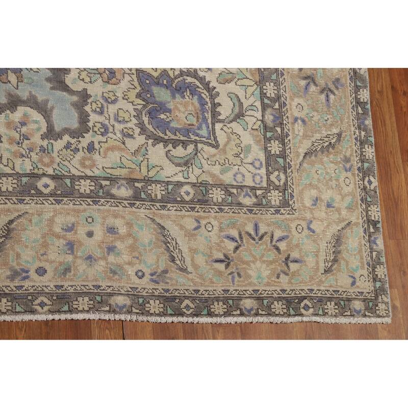 Medallion Tabriz Persian Vintage Rug Oriental Handmade Wool Carpet - 9'3" x 12'4"