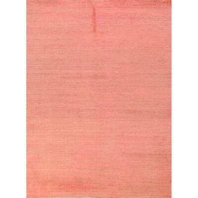 Pink Gabbeh Modern Oriental Rug Hand-Knotted Wool Carpet - 4'10" x 6'5"