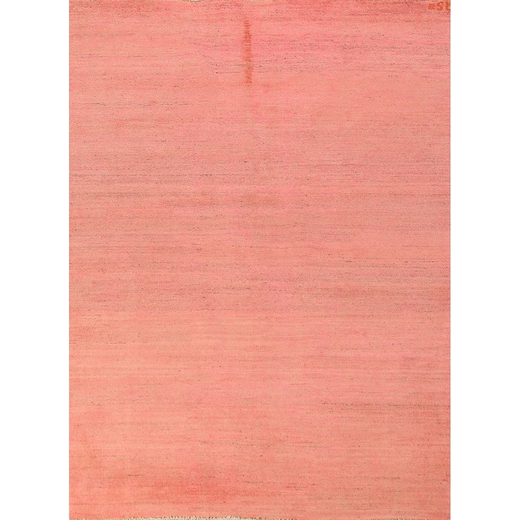 Pink Gabbeh Modern Oriental Rug Hand-Knotted Wool Carpet - 4'10" x 6'5"