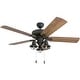 preview thumbnail 16 of 15, 52" The Gray Barn Stormy Grain Aged Bronze Farmhouse LED Ceiling Fan