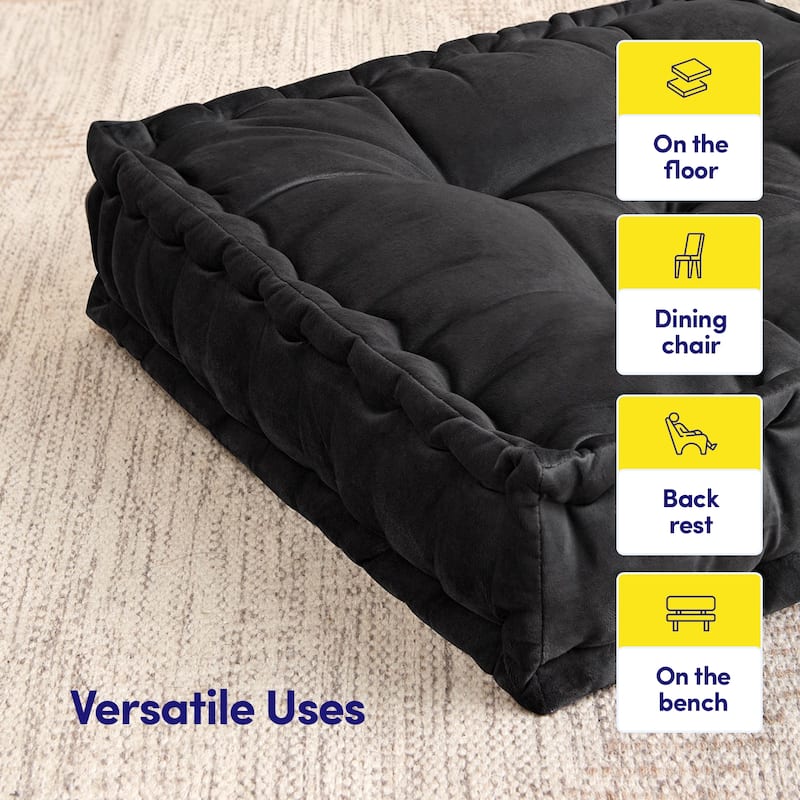 Polyester Tufted Square 20" x 20" Meditation Yoga Floor Pillow