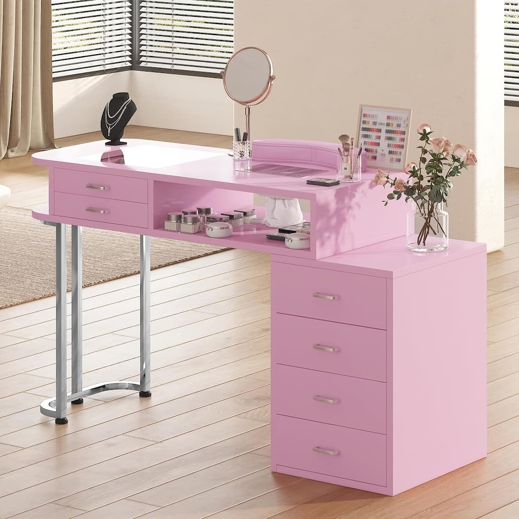 Manicure Nail Table, Professional Nail Table for Nail Tech with Visible Display Desktop