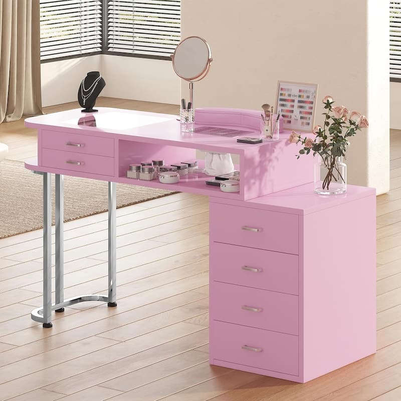 Manicure Nail Table, Professional Nail Table for Nail Tech with Visible Display Desktop