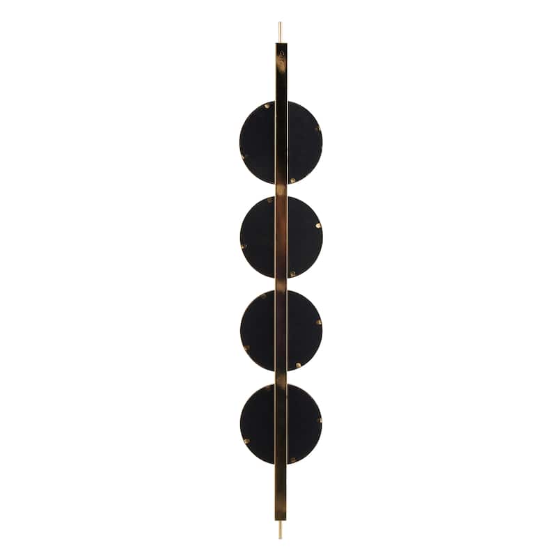 Metal Slim Stacked 4 Layer Room Wall Mirror with Round Pattern - Gold - Roche River Decor - 2"W x 8"L x 49"H