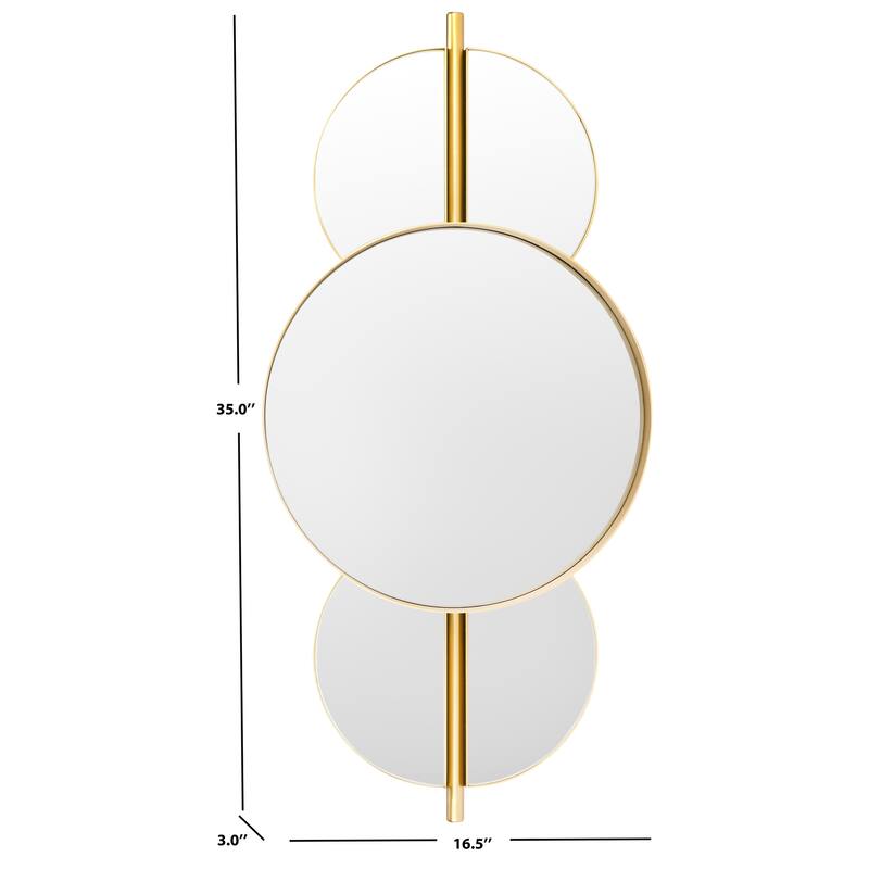 SAFAVIEH Viridiana Mid-Century Modern 17 x 35-inch Decorative Accent Mirror - 16.5 In. W x 3 In. D x 35 In. H - Gold/White - 17Wx3Dx35H