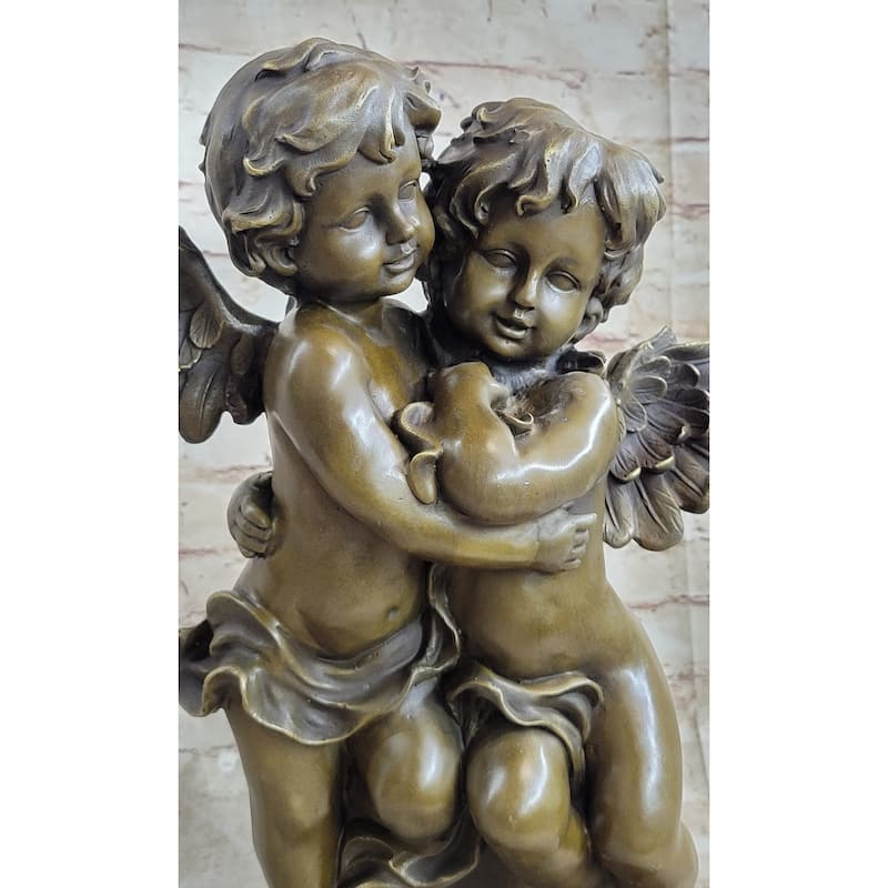 Hand Made Twin Brothers Puti Genuine Bronze Sculpture By Moreau Figurine
