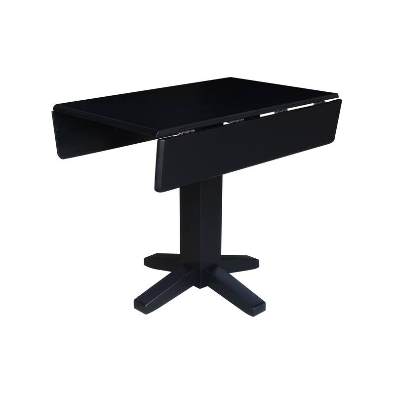 36 in. Solid Wood Square Dual Drop Leaf Dining Table