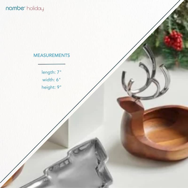 Nambe Holiday Reindeer Candy Dish