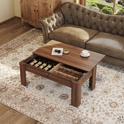 Modern Simple Coffee Table Multifunctional Storage Coffee Table with Combination Lock and Drawer, for Living Room