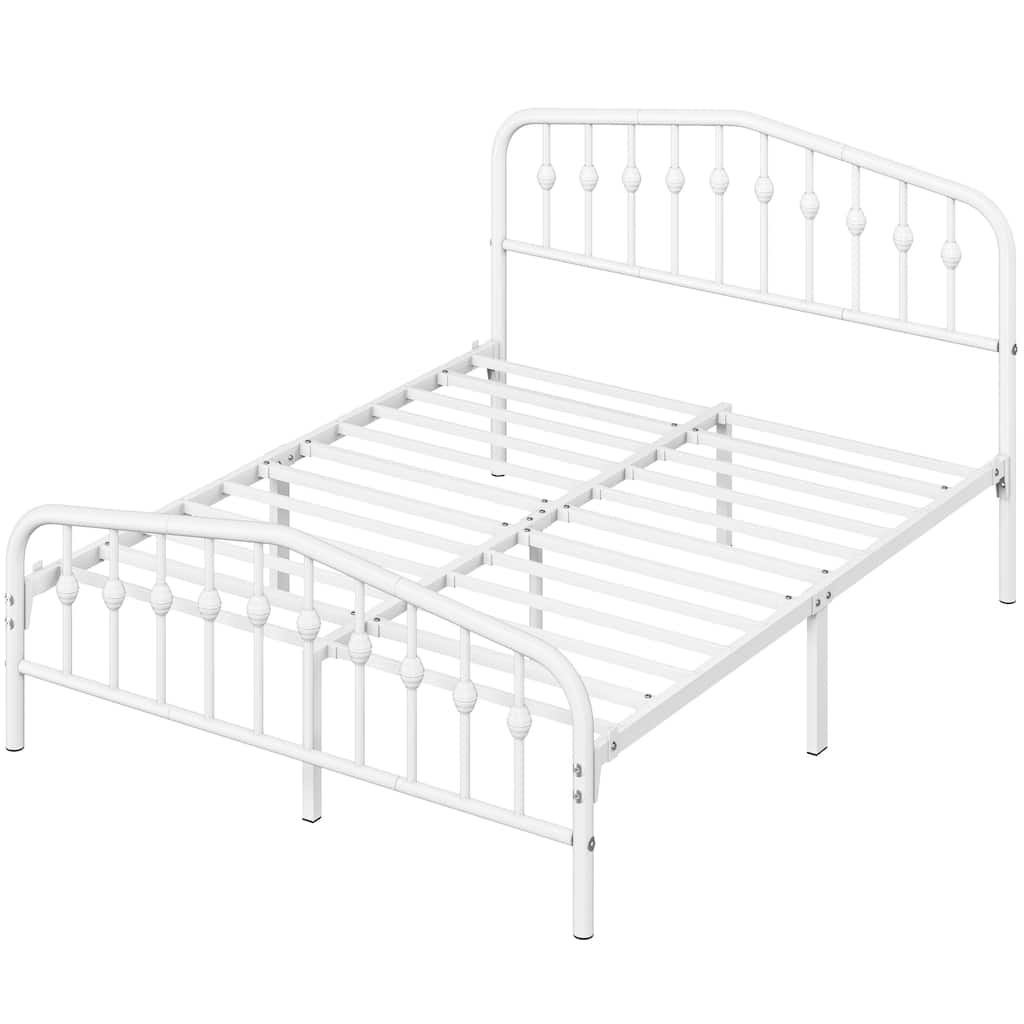 Yaheetech Bed Frame with Arched Headboard Modern Metal Bed Frame with Heavy Duty Slat Support