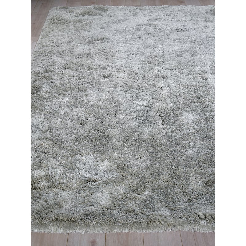 EXQUISITE RUGS Sumo Shag Hand-loomed Polyester/Microfiber Grey Area Rug.