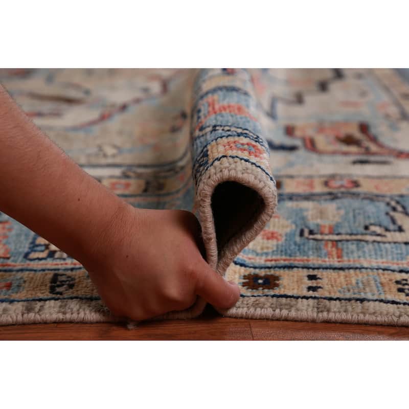 Hand Knotted Oriental 100% Wool Carpet Transitional Medallion Beige & Ivories Oushak Area Rug - 9' 7'' X 8' 0''