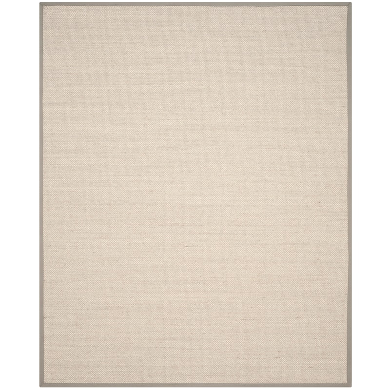 SAFAVIEH Natural Fiber Pacific Casual Border Sisal Rug - 11' x 15' - Marble/Khaki - Rectangle