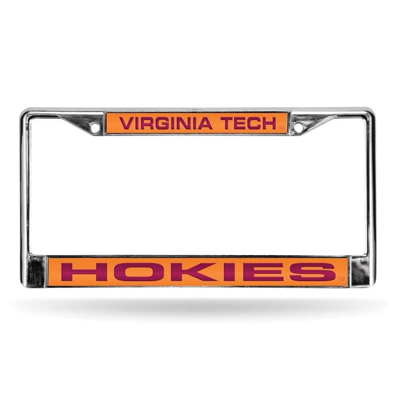 Collegiate Virginia Tech Orange Laser Chrome Acrylic License Plate Wall Frame