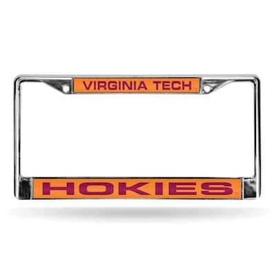Collegiate Virginia Tech Orange Laser Chrome Acrylic License Plate Wall Frame