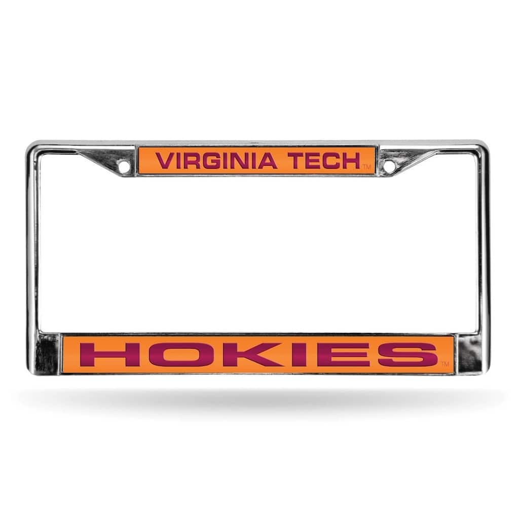 Collegiate Virginia Tech Orange Laser Chrome Acrylic License Plate Wall Frame