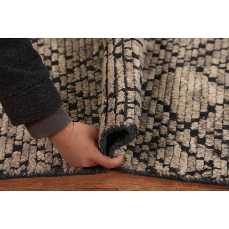 Moroccan Oriental Foyer Rug Handmade Geometric Wool Carpet - 2'0"x 3'0"