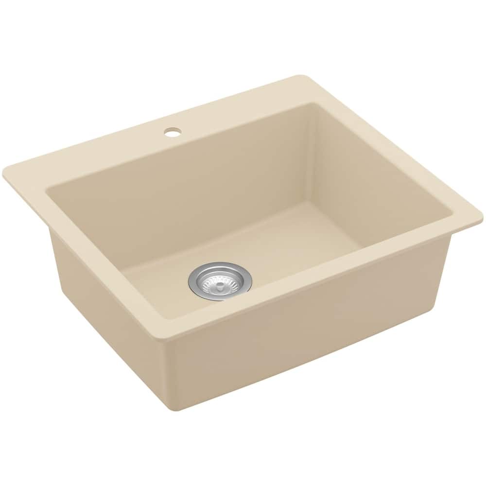Karran USA QT-820 Top Mount 25" Single Bowl Quartz/Granite Kitchen