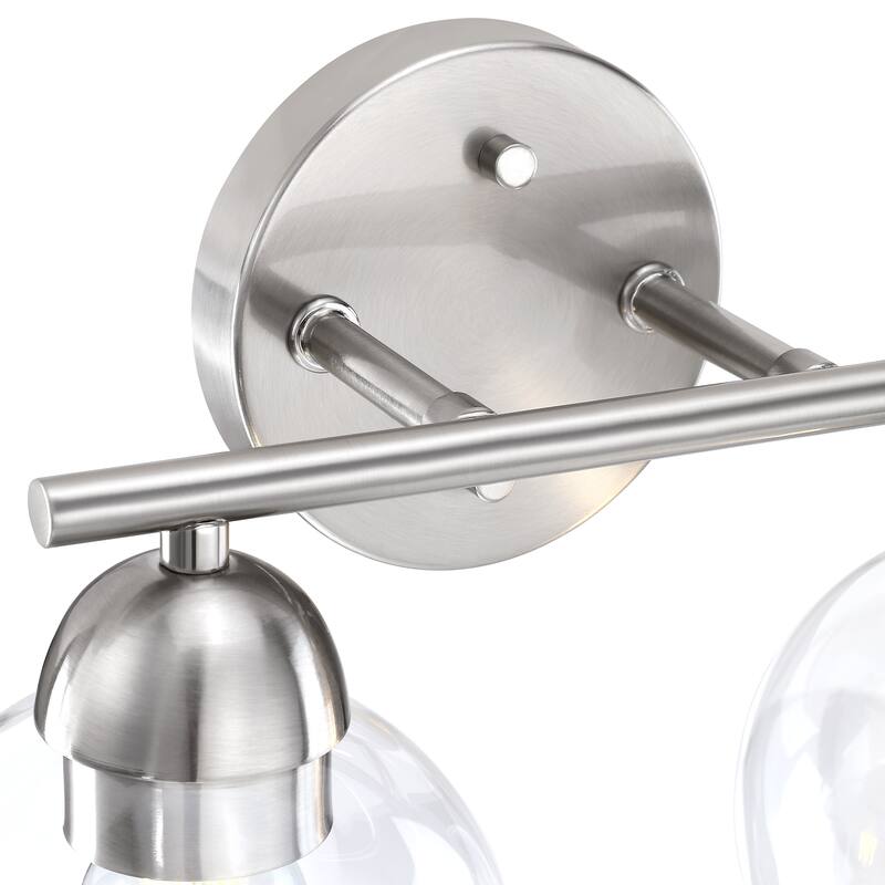 2-Light Dimmable Metal Bathroom Vanity Light Fixture With Glass Shade