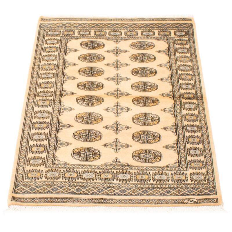 ECARPETGALLERY Hand-knotted Peshawar Bokhara Beige Wool Rug - 3'2 x 5'3