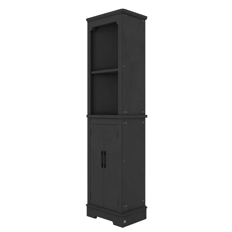 GDFStudio - Kimberly Tall Corner Cabinet with Space-Saving Storage Cabinet for yours house