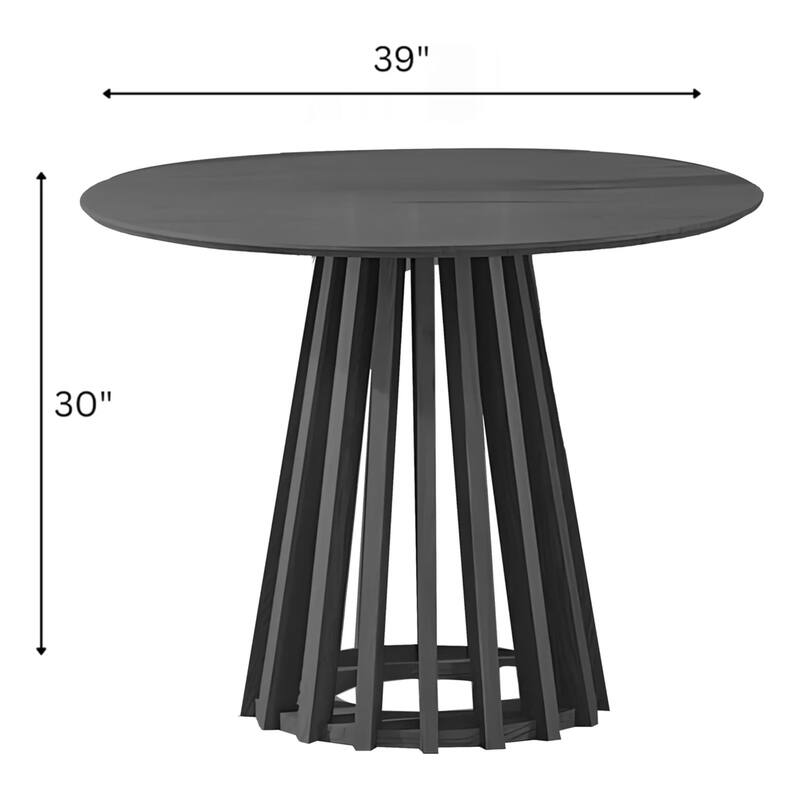 Andre small 39" Black, Round Dining Table