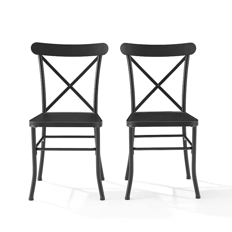 Crosley Astrid 2Pc Indoor/Outdoor Metal Dining Chair Set - 17.75"dx19"x34.88"