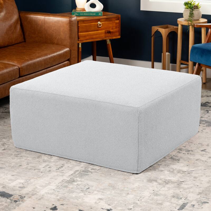 Jaxx Fairlie Couch Ottoman - Oversized Square Foam Coffee Table Ottoman