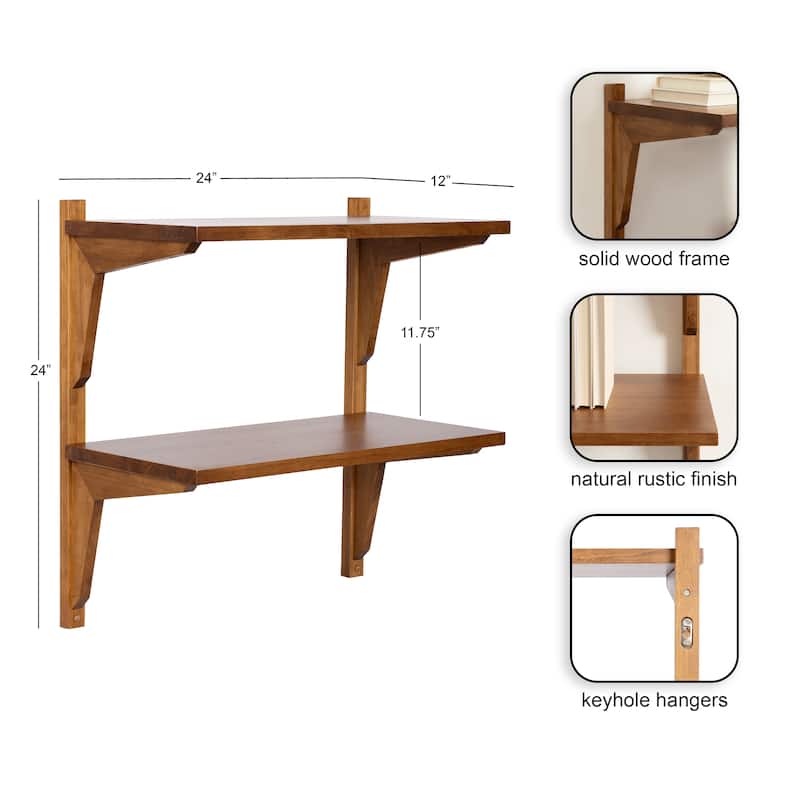 Kate and Laurel Meridien Mid-Century Wall Shelves