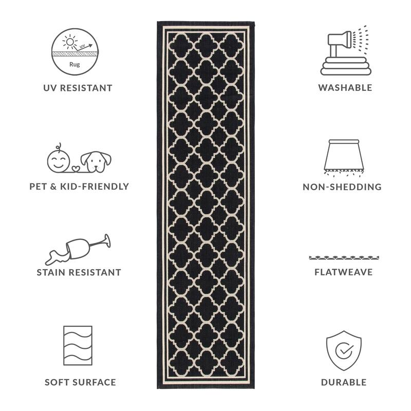 SAFAVIEH Courtyard Kristelle Indoor/ Outdoor Waterproof Patio Backyard Rug