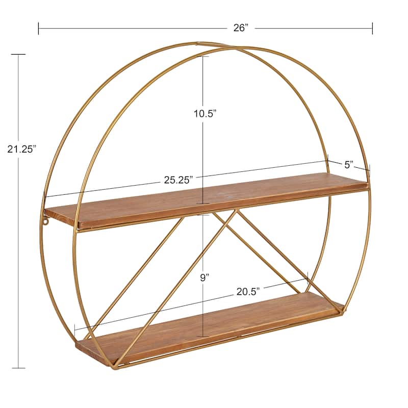 Kate and Laurel Delmar Mid-century Modern Wall Shelf