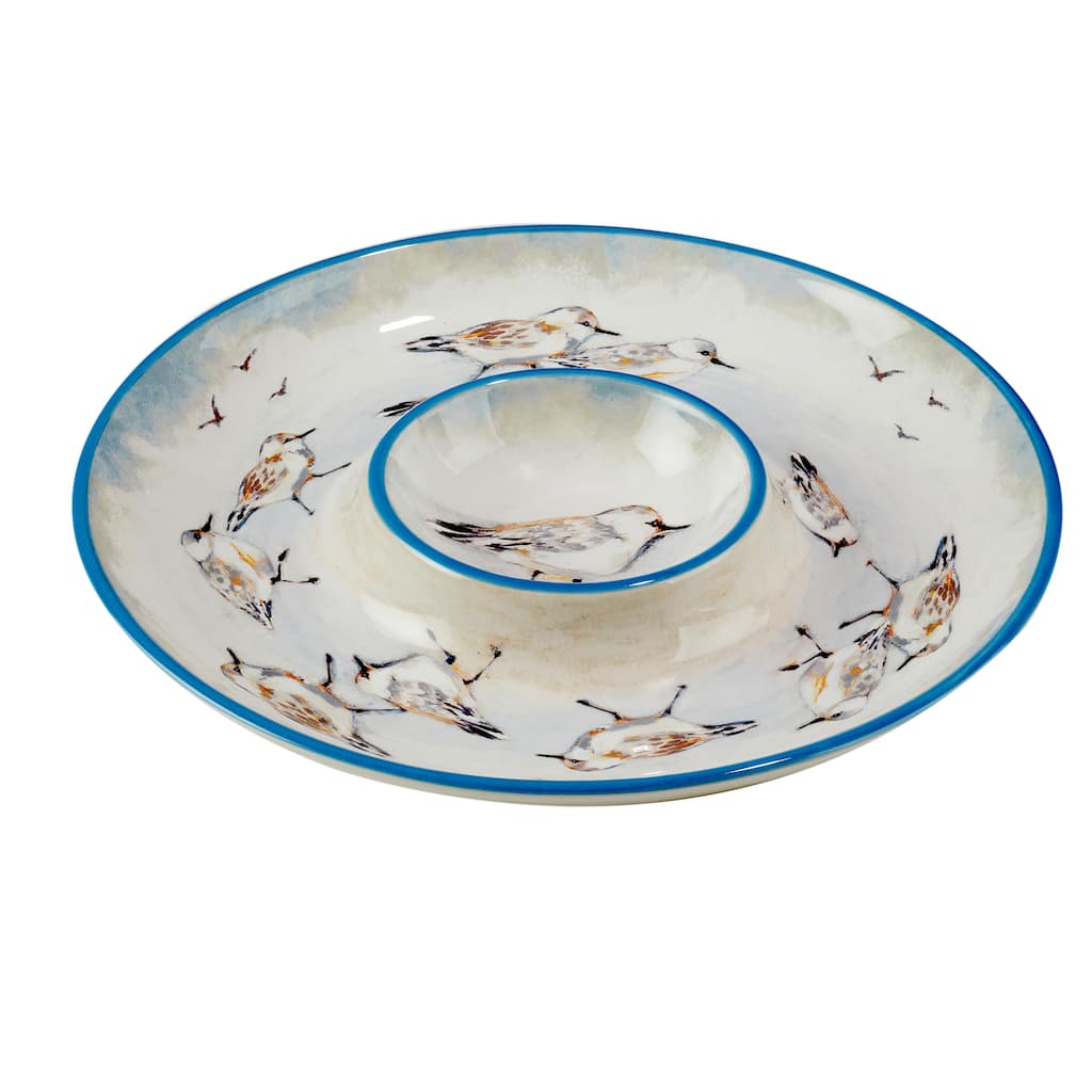 Certified International Shorebirds Chip and Dip - 13.5" Diam x 1.75"